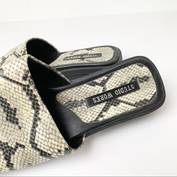 Studio Works Slide On Sandals Python Print SZ 5.5 - Picture 6 of 6